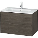 Тумба с раковиной Duravit L-Cube 83 2 ящика коричневая сосна