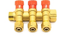 Коллектор Damento Clima c регулирующими вентилями под 45, 3/4*16 цанга на 3 выхода 1/30 996140