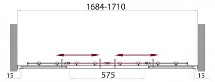 Шторка для ванны BelBagno Uno 170x145, прозрачная, 2 секции