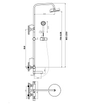 Душевая стойка Agger Thermo A2461144 с термостатом, черный