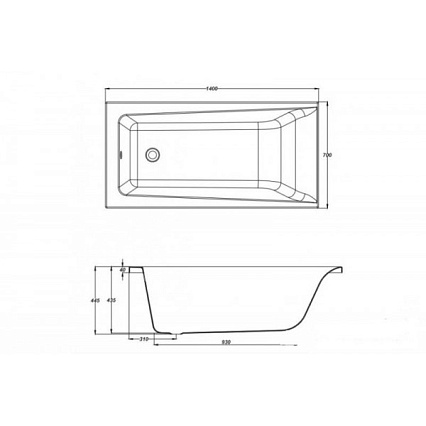 Акриловая ванна Cersanit Lorena 140x70 см