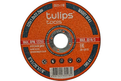 Диск отрезной по металлу WA60TBF (125х1.0х22.2 мм) Tulips Tools EA11-110
