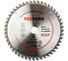 Диск пильный по дереву твердосплавный (255х30 мм; 48 зубьев) Redverg 6621234