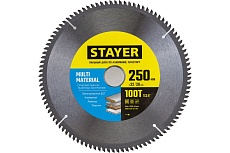Пильный диск по алюминию Stayer Multi Material 250x32/30 мм, 100Т, супер чистый рез 3685-250-32-100