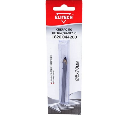 Сверло по стеклу и кафелю (8х70 мм) Elitech 1820.044200