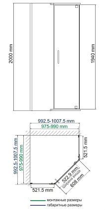 Душевой уголок WasserKRAFT Leine 35P38 100x100