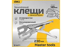 Зажимные клещи для сварки Deli dl20017 с фиксатором, 230мм, регулировочный винт,углеродистая сталь 112004