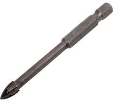 Сверло по стеклу и кафелю 6х76 мм, шестигранный хвостовик МастерАлмаз 10508301