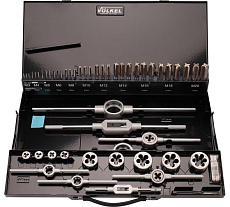 Набор метчиков и плашек VOLKEL M3-M20 HSSE 52пр V49251