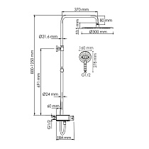 Душевая стойка WasserKRAFT A113.116.059.CH Thermo с термостатом, хром