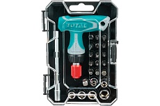 Т-образная реверсивная отвертка с насадками 24 шт. Total TACSD30186