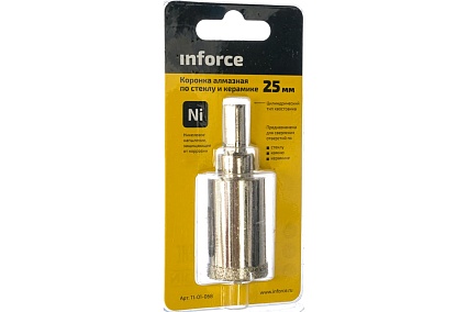 Коронка алмазная по стеклу и керамике (25 мм; 30 мм) Inforce 11-01-068