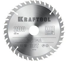 Диск пильный по дереву Kraftool Optima 200x32 мм, 36Т 36951-200-32