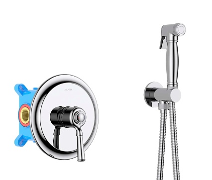 Смеситель Aquatek Классик AQ1519CR с гигиеническим душем, хром