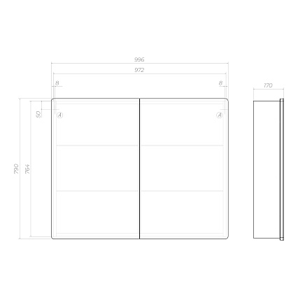 Зеркальный шкаф Vigo Geometry Classic 100 см