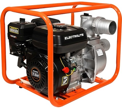 Мотопомпа Electrolite  GP-80 EL (ШК) 7л.с., 80мм, 1300л/мин, глубина всасывания 8м., макс. напор 30м., вес 25кг 2382