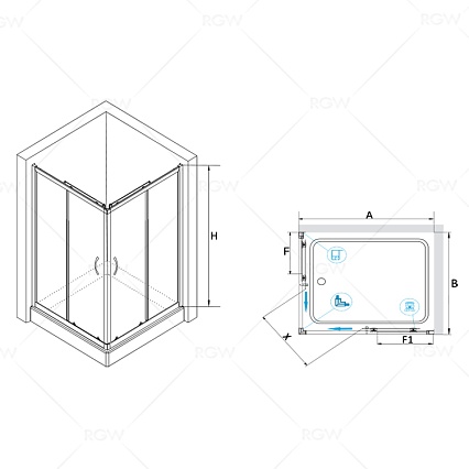 Душевой уголок RGW Passage PA-146B 120x90 прозрачное, черный 020814692-14