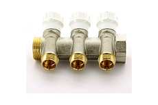 Коллектор ITAP НВ 1 3x1/2 Н 38 мм., никелированный, с вентилями 465