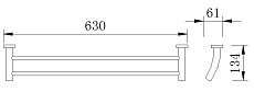 Полотенцедержатель Rush Victoria VI71532 60 см двойной, хром