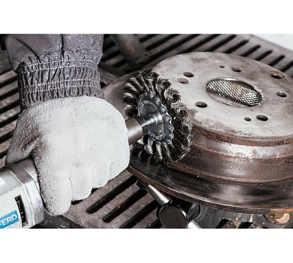 Щетка дисковая витая с хвостовиком 75 мм, проволока - INOX 0.50 мм DeBever DB80163380