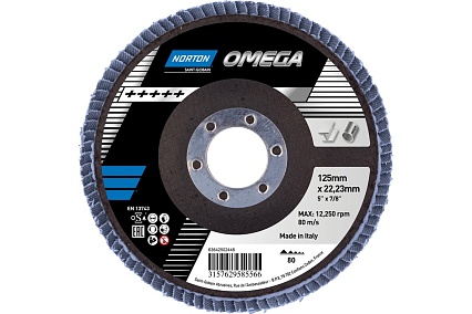 Круг лепестковый Omega 125x22 мм, P80, цирконий NORTON 78072716284