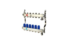 Коллектор MVI из нержавеющей стали, в сборе без расходомеров, с дренажным краном и воздухоотводчиком MS.606.06