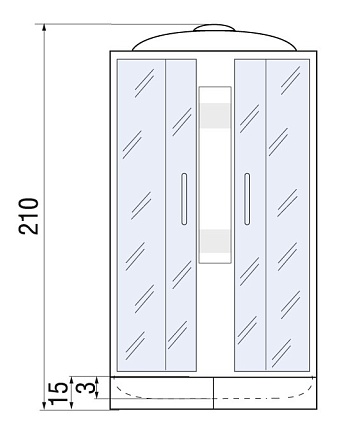 Душевая кабина River Nara Light 90/15 МТ 90x90 хром, матовое