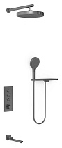 Душевой набор Vincea Inspire VSFW-433TI2RGM термостат, вороненая сталь