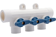 Коллектор с шаровым краном RTP универсальный PPR 25x20/3 28198