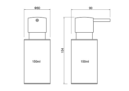 Дозатор для мыла Aquatek Оберон AQ4229MB черный матовый