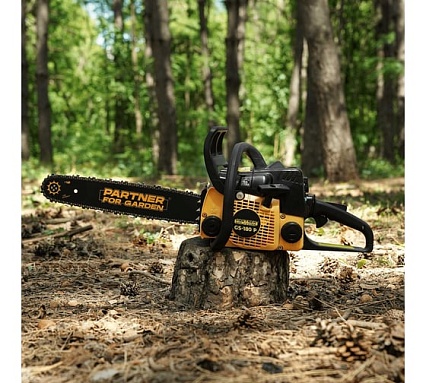 Бензопила Partner For Garden GS-180 / GS-180 P (бензиновая 1.5 л.с, мощность 2 кВт, объем двигателя 49,3 см3 , длина шины 16" - 40 см) ШК 5581
