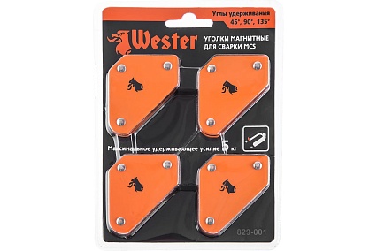 Уголки магнитные для сварки MCS (4 шт; углы 45/90/135; до 5 кг) Wester 344436