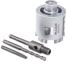 Коронка алмазная по бетону RAGE 72 мм с верхним пылеотводом Long-Life 559552