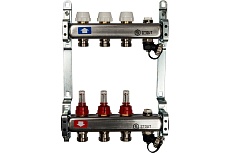 Коллектор из нержавеющей стали с расходомерами, с клапаном вып. воздуха и сливом 3 вых. STOUT SMS-0927-000003