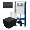 Комплект Point PN48034BC унитаз Меркурий PN41831BM + инсталляция Элемент PN45120 + кнопка Виктория PN44061BC черный матовый/хром