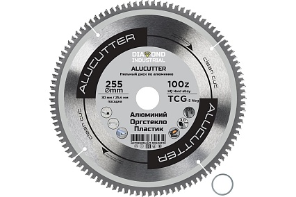 Диск пильный по алюминию, пластику Alucutter 255x30/25.4 мм, Z=100 TCG Diamond Industrial DIDA255Z100