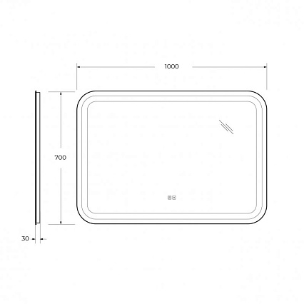 Зеркало Cezares Stylus 100x70 см с подсветкой, подогревом CZR-SPC-STYLUS-1000-700-TCH-WARM
