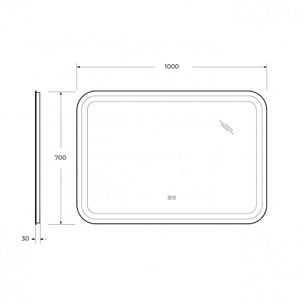 Зеркало Cezares Stylus 100x70 см с подсветкой, подогревом CZR-SPC-STYLUS-1000-700-TCH-WARM