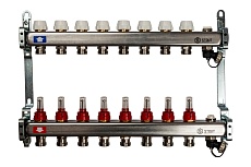 Коллектор из нержавеющей стали с расходомерами, с клапаном вып. воздуха и сливом 8 вых. STOUT SMS-0927-000008