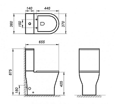 Чаша для унитаза BelBagno Acqua BB340CPR безободковая