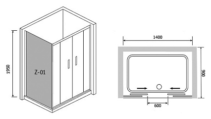 Душевой уголок RGW Passage PA-41 140x90 хром, прозрачное