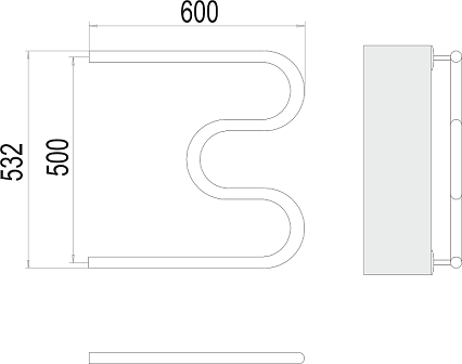 Полотенцесушитель водяной Terminus М-обр БШ 500x600, 4620768880933