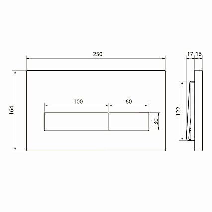 Кнопка смыва Point Меркурий PN44831GM графит