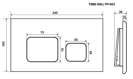 Кнопка смыва Timo Soli FP-002MB матовый черный