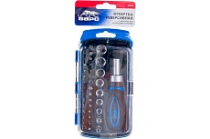 Реверсивная отвертка Барс с набором бит и торцевых головок, 41 шт. 13358