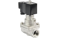 Электромагнитный клапан DN.ru V2W-1001P-NC Ду32 Ру0.4-16 НЗ PTFE 24В DC D130-02359