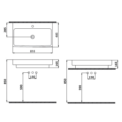 Раковина Bocchi Scala Arch 1078-001-0126 81 см