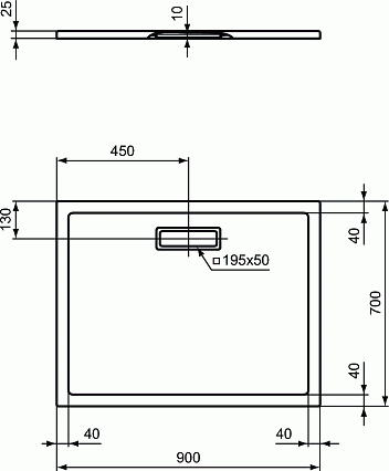 Поддон для душа Ideal Standart Ultra Flat New 90x70, белый глянцевый