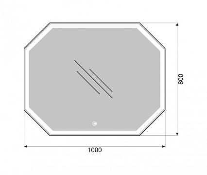 Зеркало BelBagno SPC-OTT-1000-800-LED-TCH 100x80 см