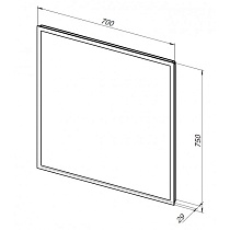 Зеркало Aquanet Оптима 70x75 см с подсветкой, антипар, часы 00288964